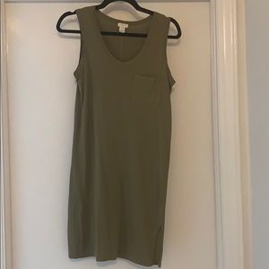 J CREW Olive green sleeveless dress